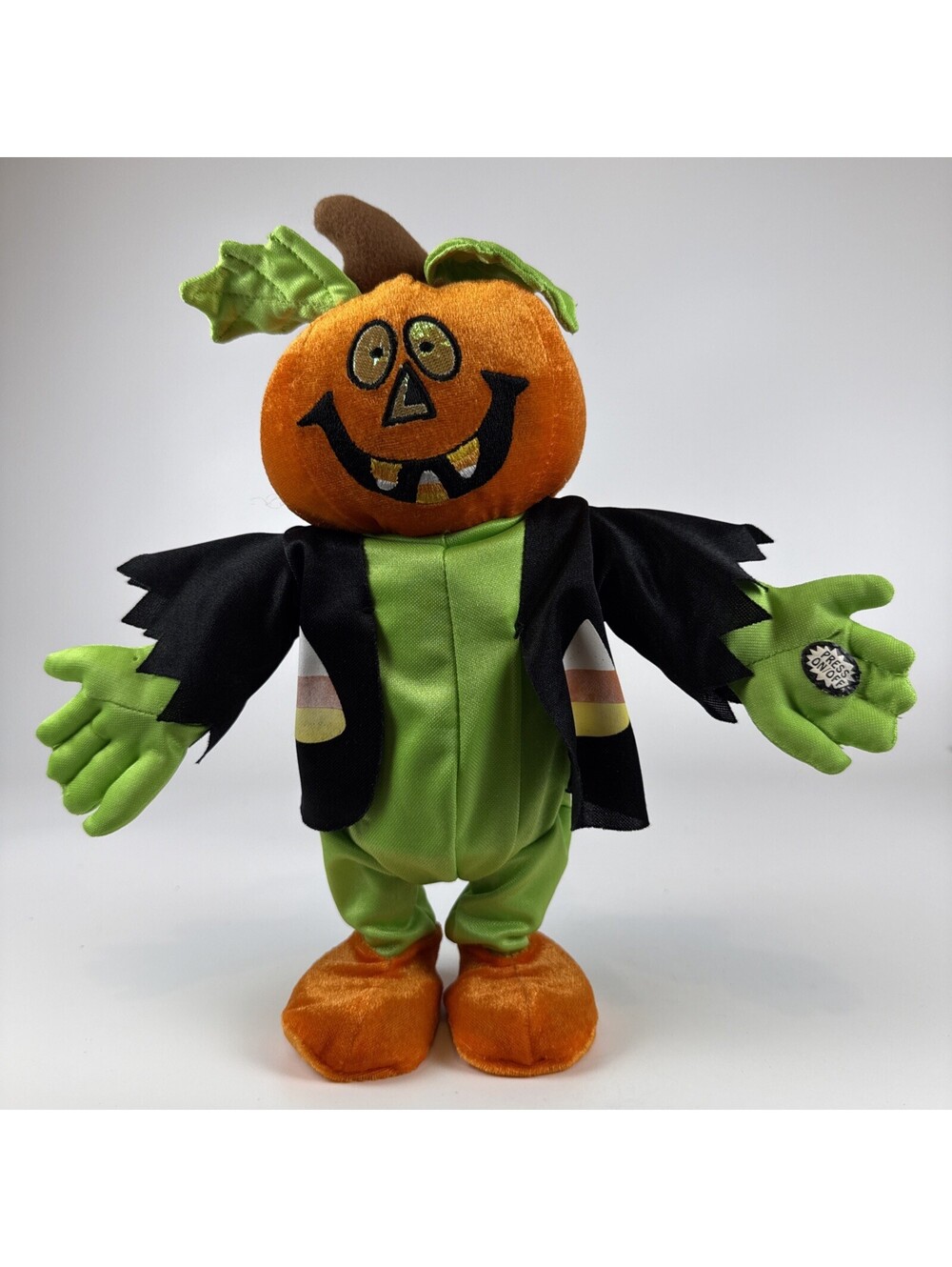 Title • Option 1: Dan Dee Hop N Bop Pumpkin Monster Animated Plush 11" Halloween